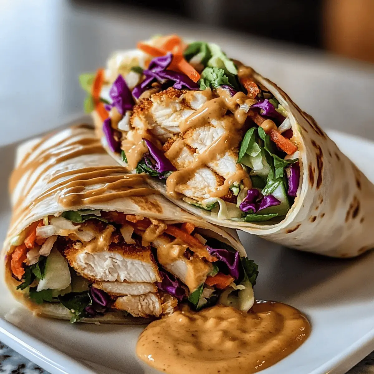 Thai Peanut Chicken Wraps