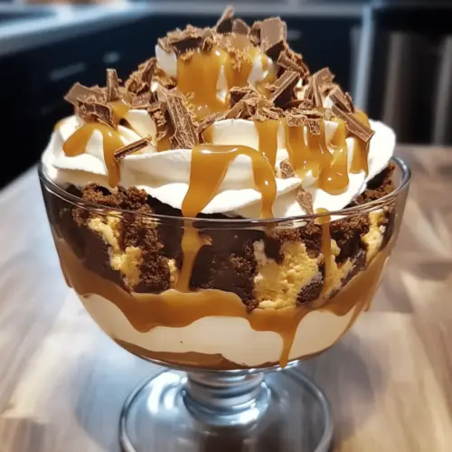 Caramel Cheesecake Brownie Trifle