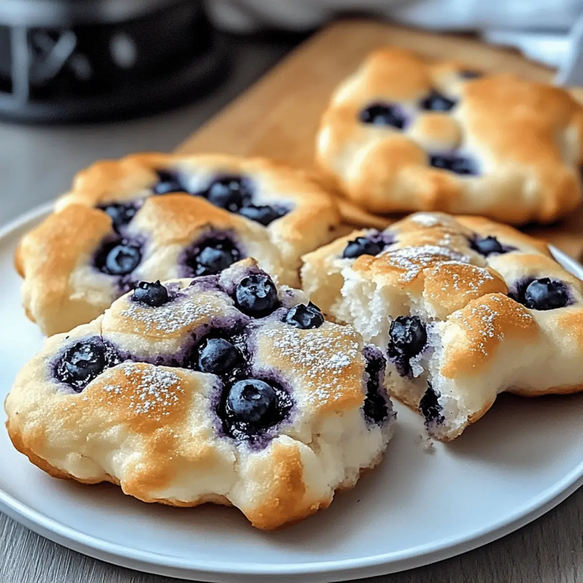 Fluffy Cottage Cheese Blueberry Cloud Bread