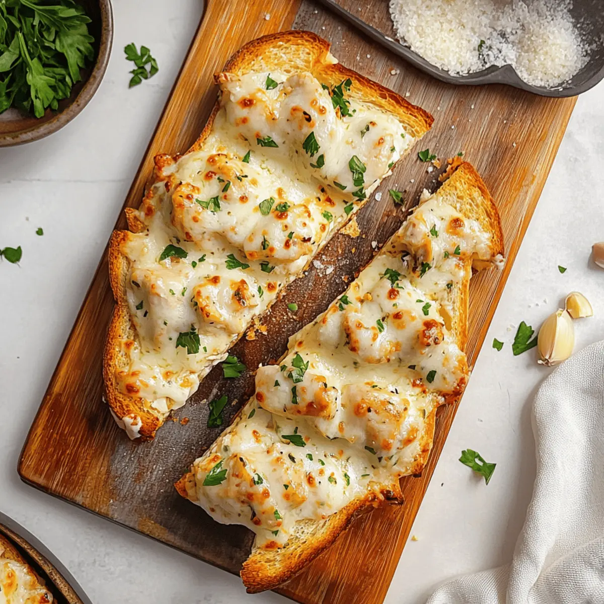 hicken Alfredo Garlic Bread