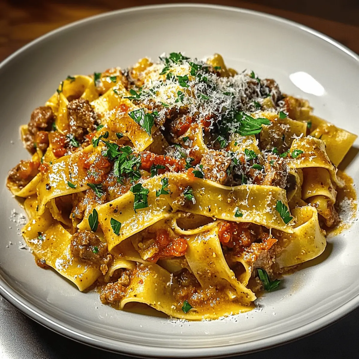 Calabrian Chili Pappardelle with Sausage & Fennel