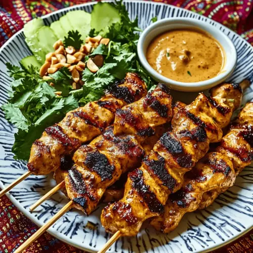 Indonesian Chicken Satay with Peanut Sauce