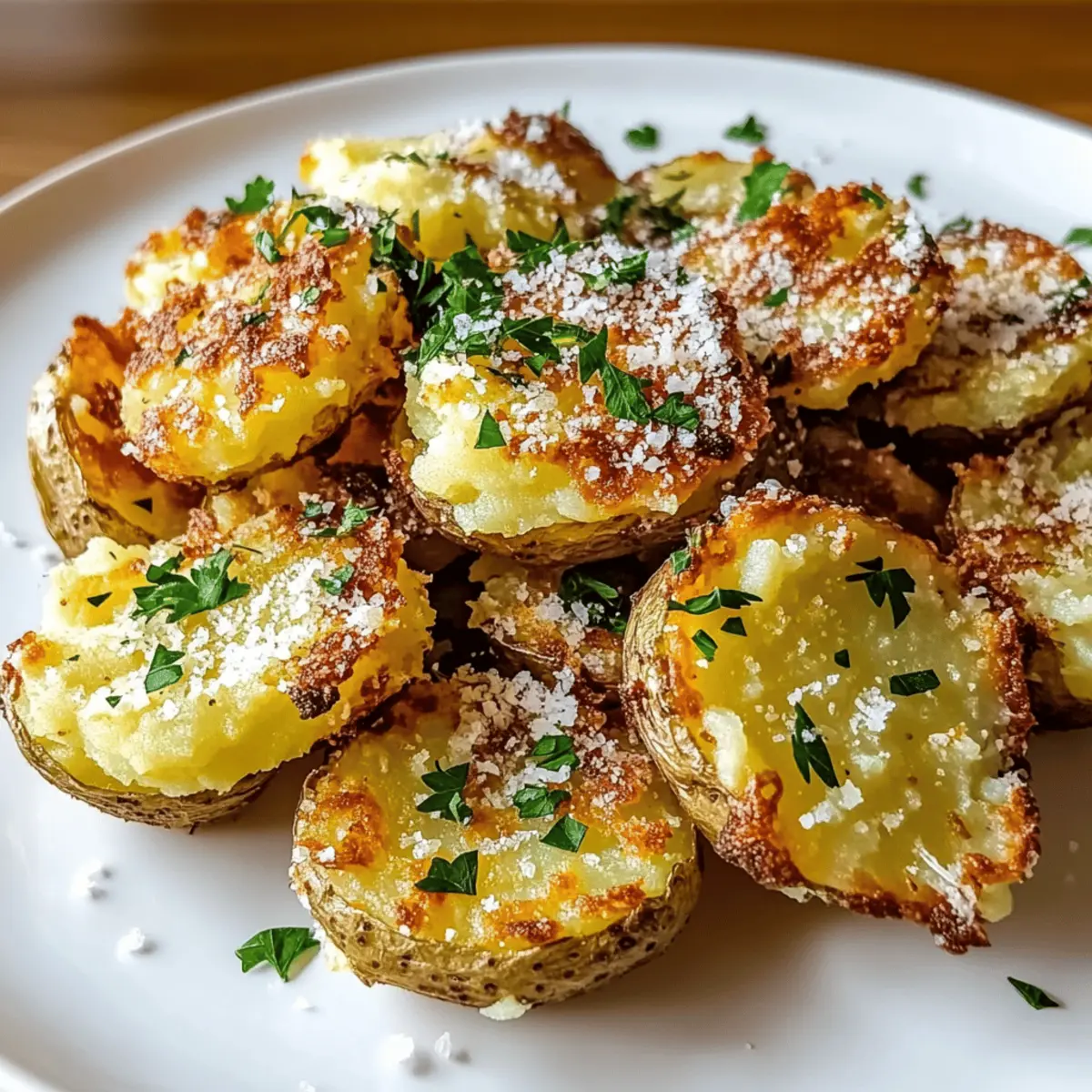Garlic Parmesan Smashed Potatoes