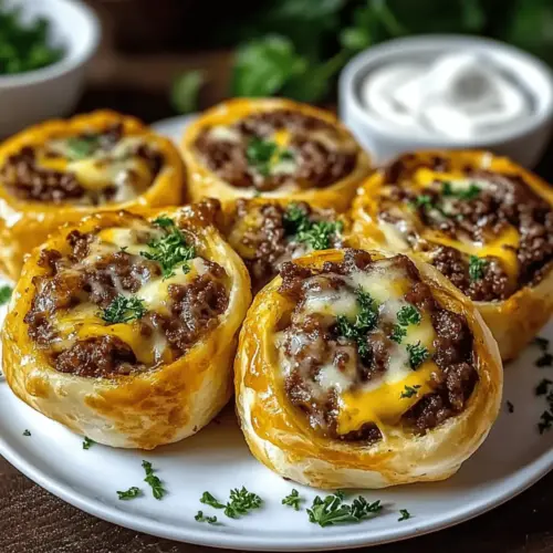 Savory Cheeseburger Rollups with Butter