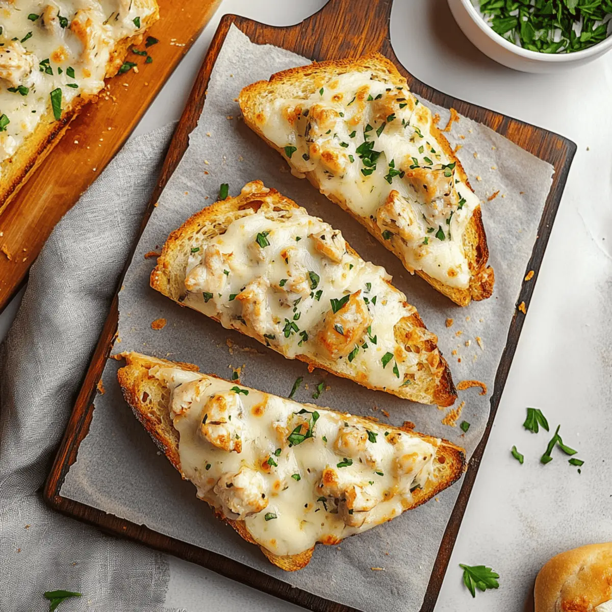 Chicken Alfredo Garlic Bread duv8tl