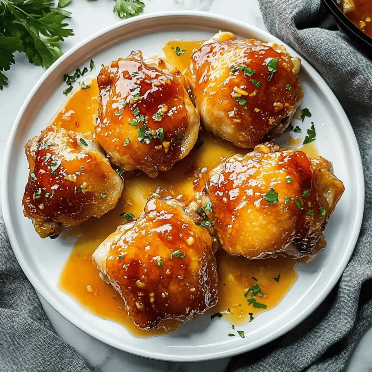Peach Glazed Chicken Thighs