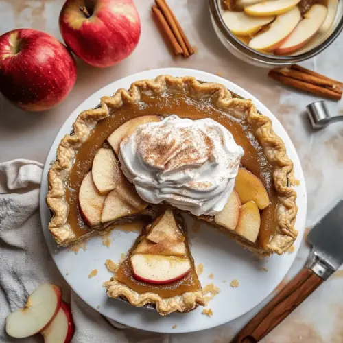 Apple Butter Pie with Cinnamon Whipped Cream