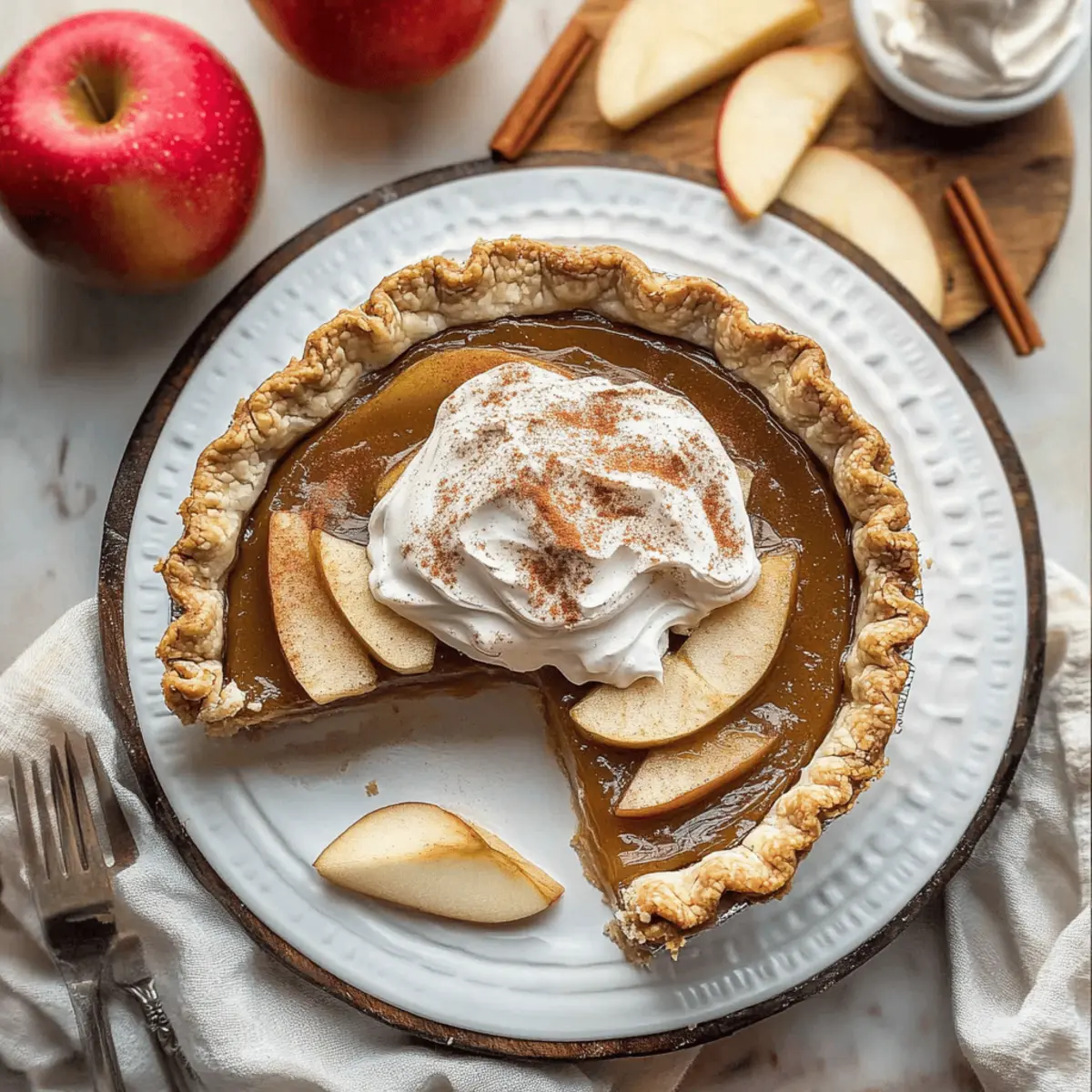 Apple Butter Pie with Cinnamon Whipped Cream quhjty