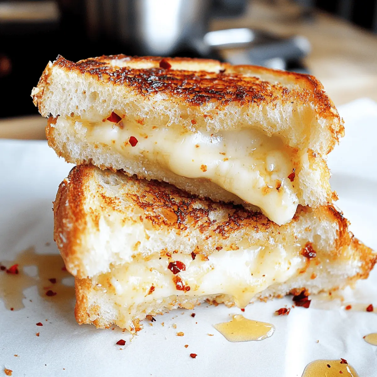 Cheese Grilled Cheese with Honey Spice gywdle