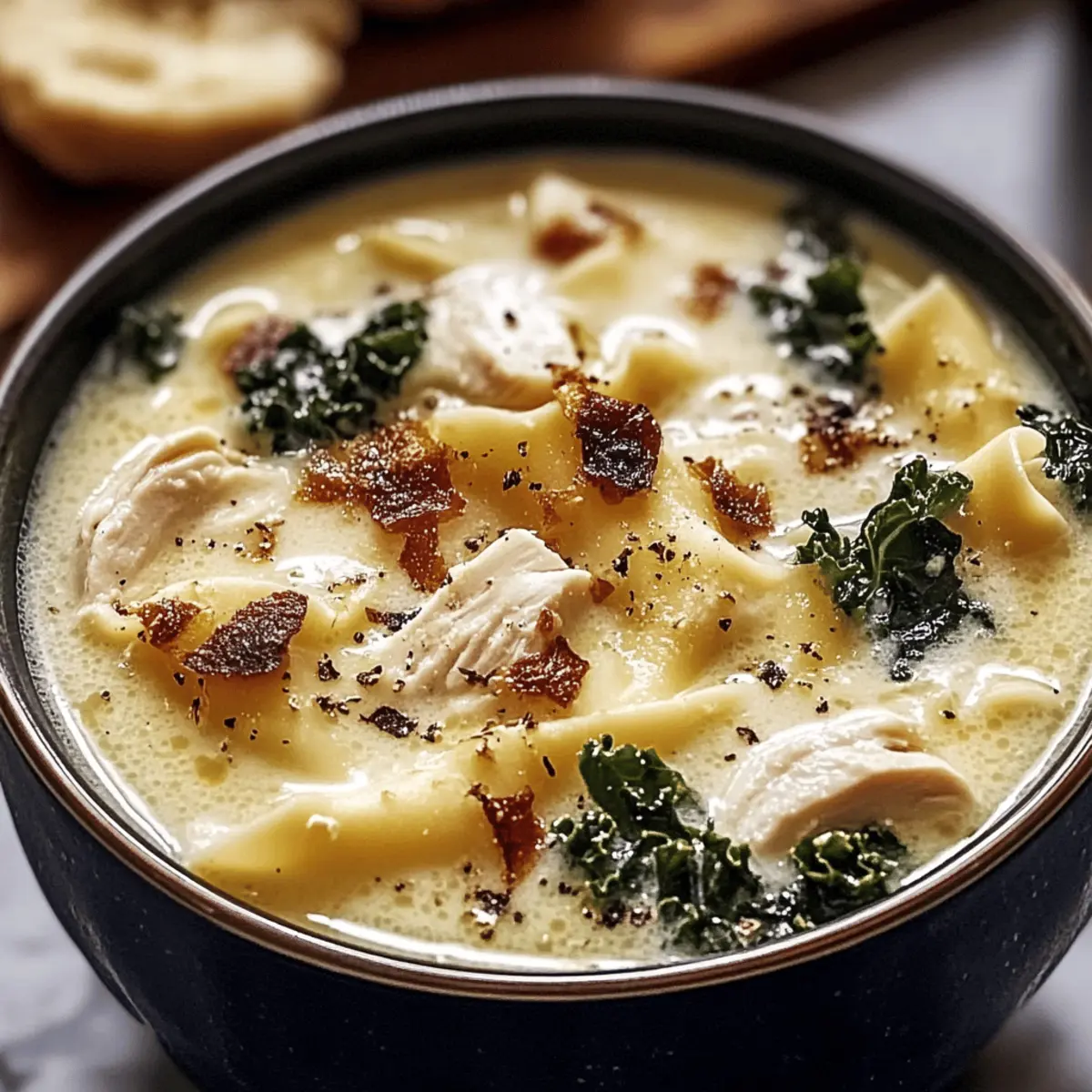 Creamy White Chicken Lasagna Soup aseqkm