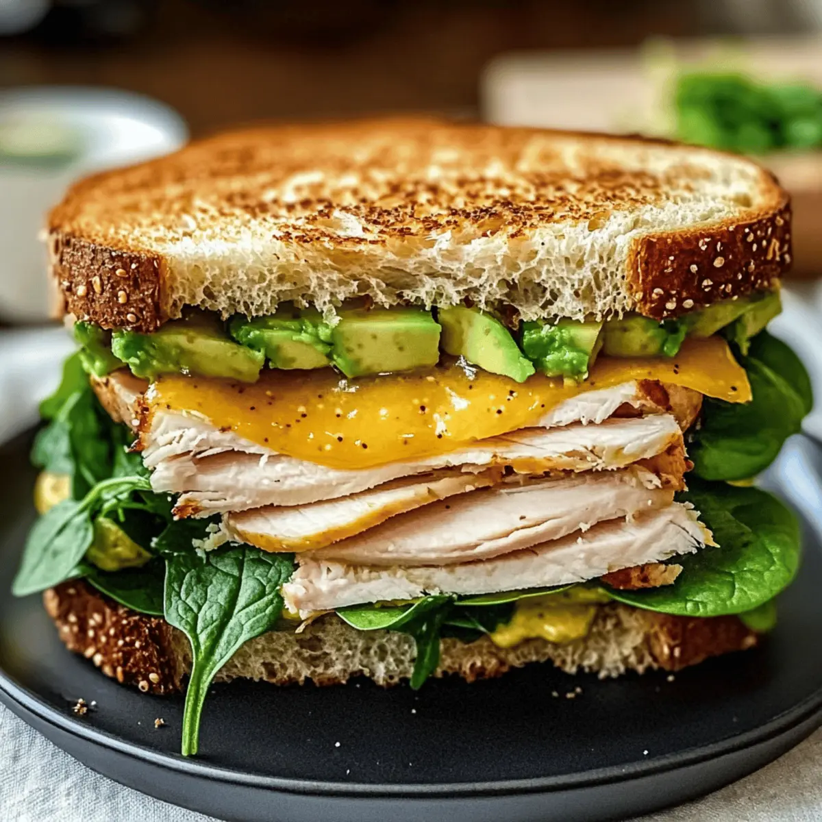Mustard Turkey Avocado Sandwich gcl5iv