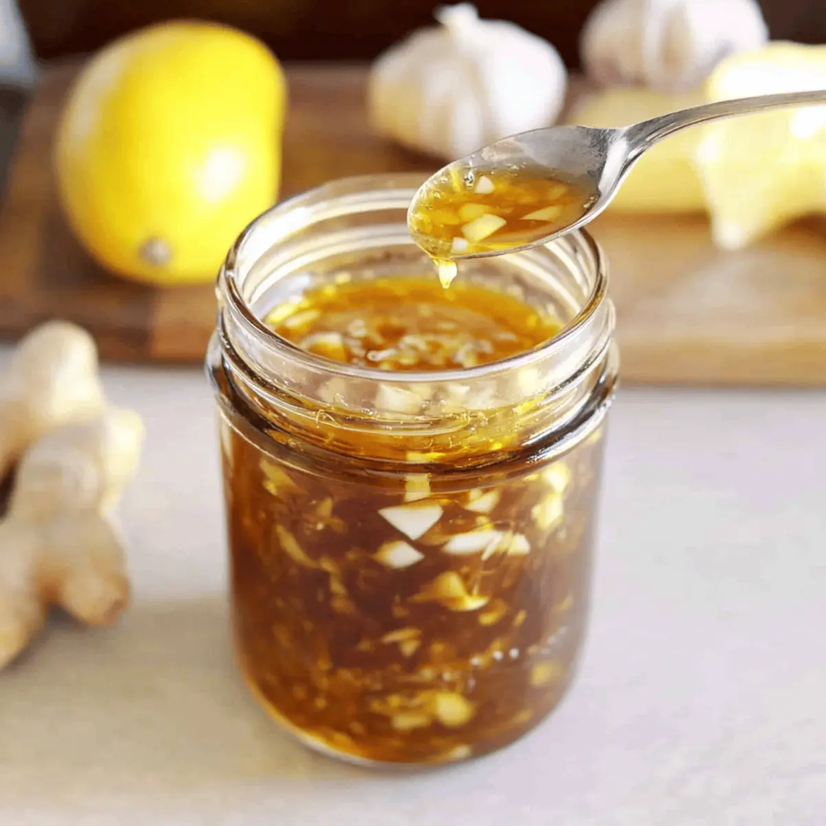 Cough Syrup With Honey Ginger and Garlic zn2egu