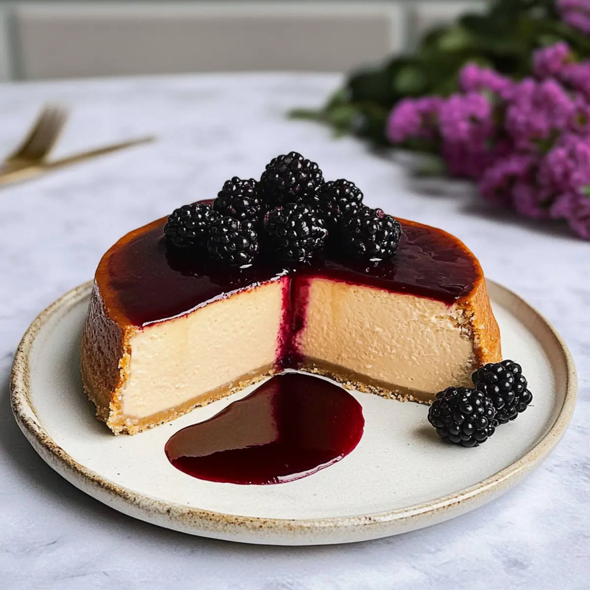 Indulge in London Fog Basque Cheesecake with Blackberry Sauce 2 London Fog Basque Cheesecake with Blackberry Sauce jozuq0