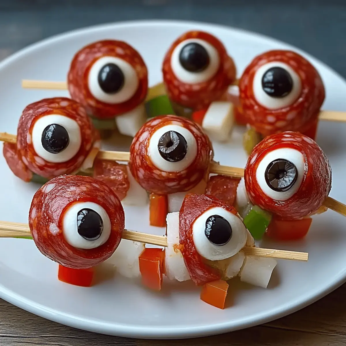 Skewered Salami Eyeballs