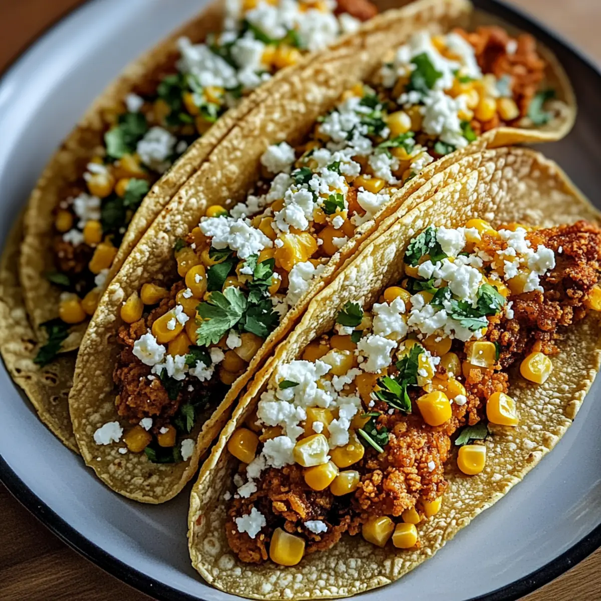 Fried Chicken Street Corn Tacos