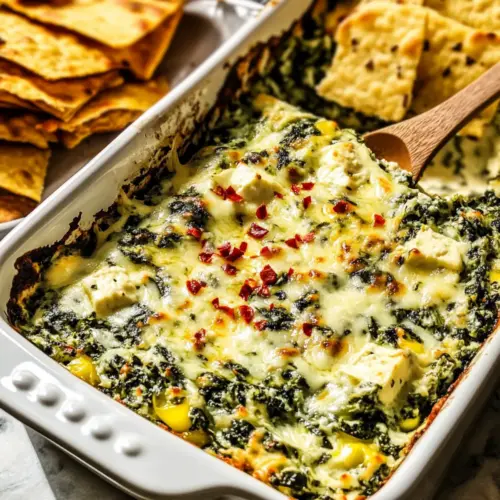 Spinach and Pepperoncini Baked Feta Dip