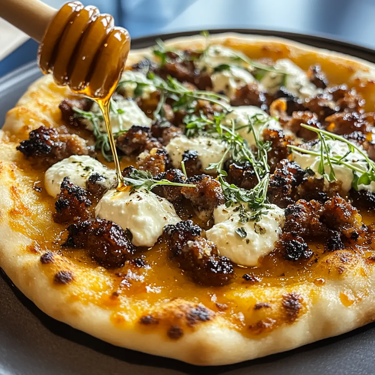 Savor the Sweet Heat of Sausage Ricotta Honey Hot Pizza 1 53f5be6b 9272 4a06 9383