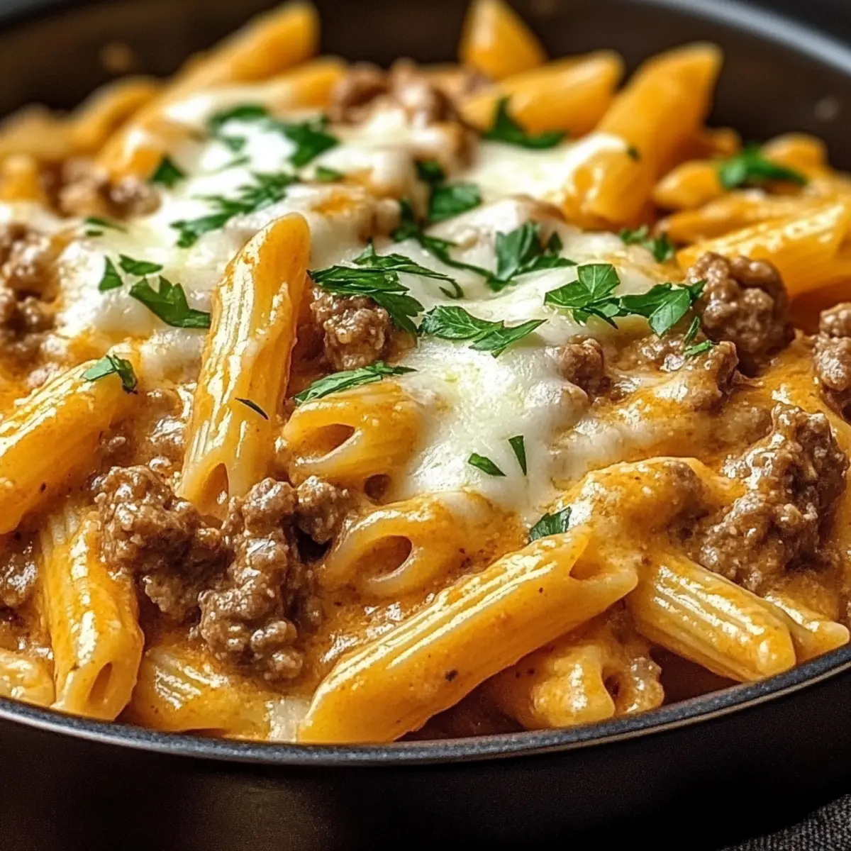 Creamy High Protein Beef Pasta