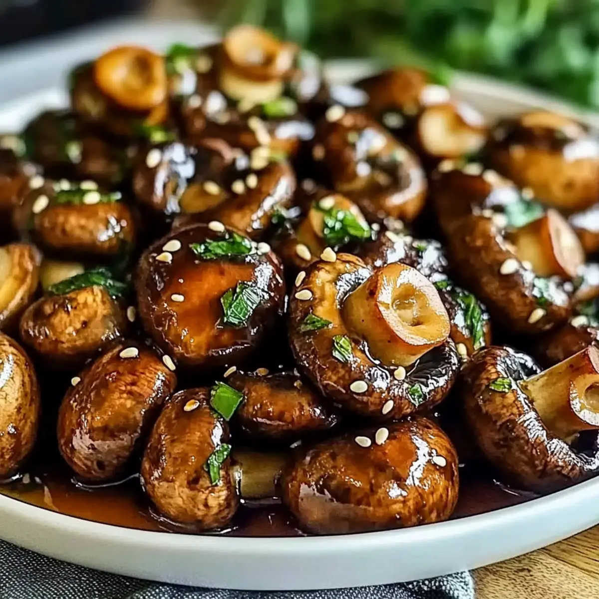 Oven-Roasted Mushrooms with Soy Sauce & Honey