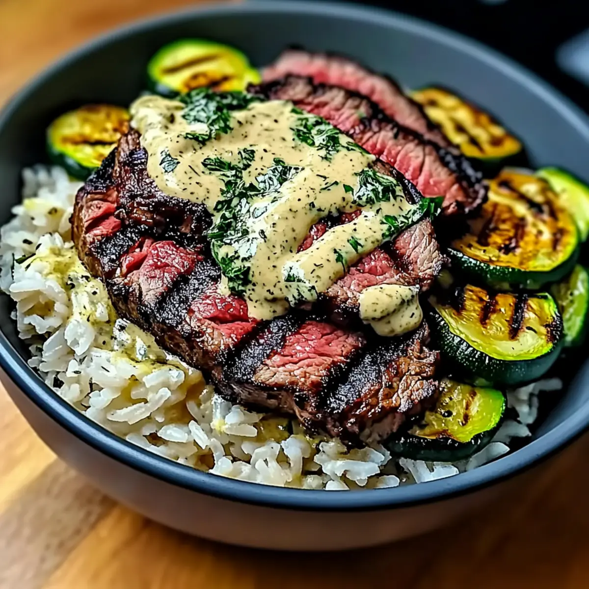 Grilled Steak Bowl with Sauce